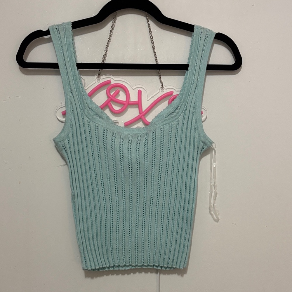 Ardene Light Green Ribbed Tank Top - Picture 2 of 2